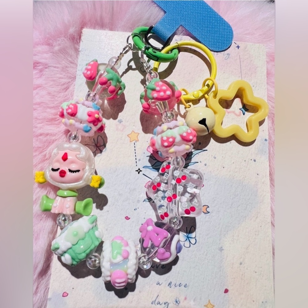 ❤️Colorful Beaded With Skullpanda Bag/Phone Charm, Keychain